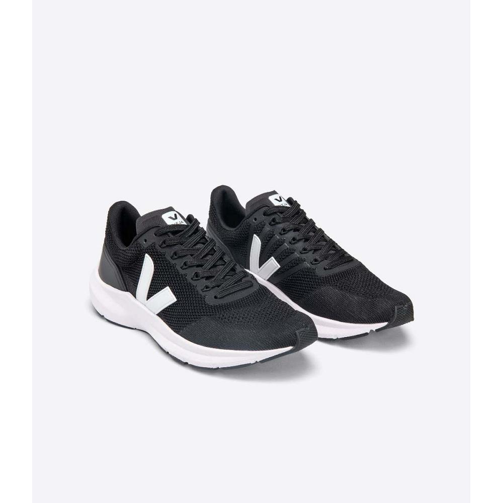 Veja MARLIN V-KNIT Men's Running Shoes Black/White | NZ 141WNB